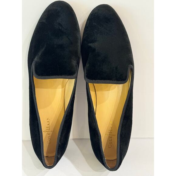 Cole Haan Black Velvet Flats Slip On Loafers Size 7.5 - Picture 4 of 11